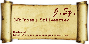 Jánossy Szilveszter névjegykártya