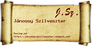 Jánossy Szilveszter névjegykártya