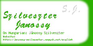 szilveszter janossy business card