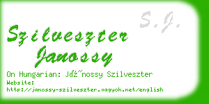 szilveszter janossy business card